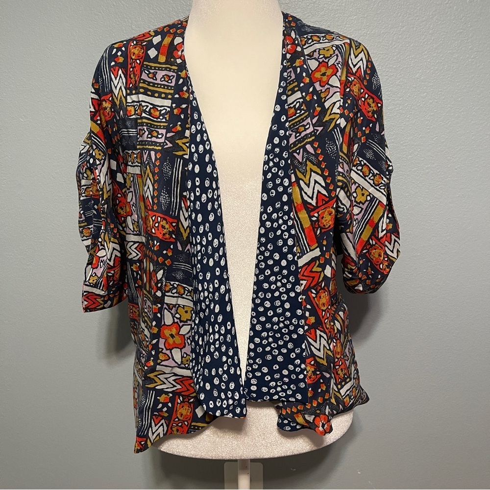 Porridge Anthropologie Patchwork Print Top Eclecticcore Artcore Blouse Sz Small - Picture 1 of 14